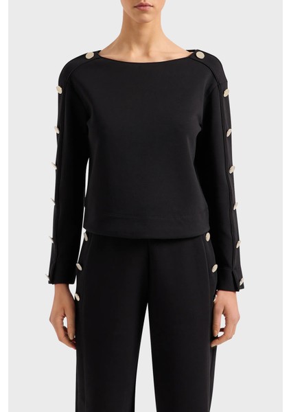 Pamuklu Kayık Yaka Sweat Bayan Sweat EW000007 AF10002 UC001