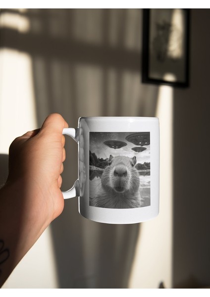 Kapibara Ufo Selfie Kupa, Kapibara Kupa, Komik Erkek Kupa, Baba Kupa, Ingilizce Kupa modelleri