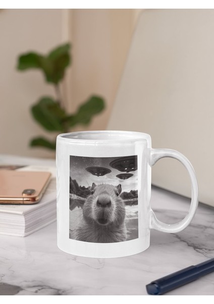 Kapibara Ufo Selfie Kupa, Kapibara Kupa, Komik Erkek Kupa, Baba Kupa, Ingilizce Kupa fırsatları