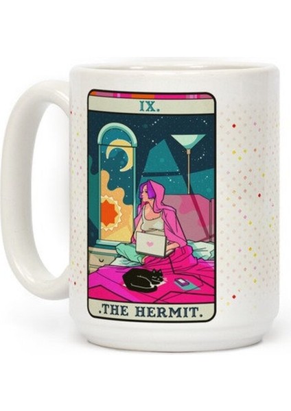 Tarot Kartı Hermit Içe Dönük Kupa Ingilizce Kupa