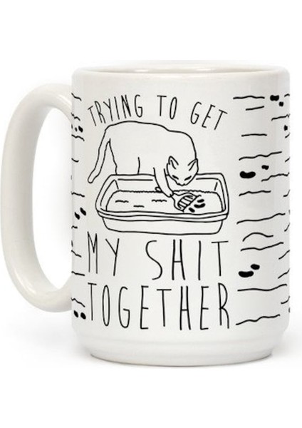 B*kumu Toparlamaya Çalışıyorum Kedi Kupa Ingilizce Kupa