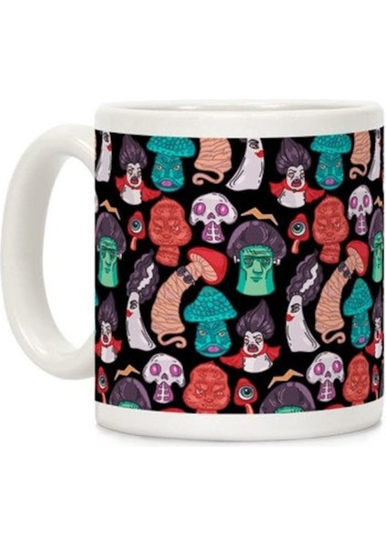 Mantar Canavarları Desenli Kahve Kupa Ingilizce Kupa fiyatları