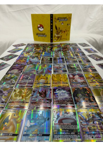Pokemon Gx, Vmax ve Vstar Yeni Seri Özel Parlak Kart 100 Adet Pokemon Kart ve Pokemon Kart Albüm