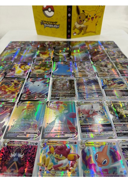 Pokemon Gx, Vmax ve Vstar Yeni Seri Özel Parlak Kart 100 Adet Pokemon Kart ve Pokemon Kart Albüm