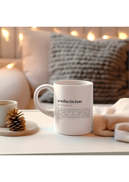 Estetisyen Kahve Kupa, Kahve Kupa, Estetisyen Hediye, Komik Co Ingilizce Kupa modelleri