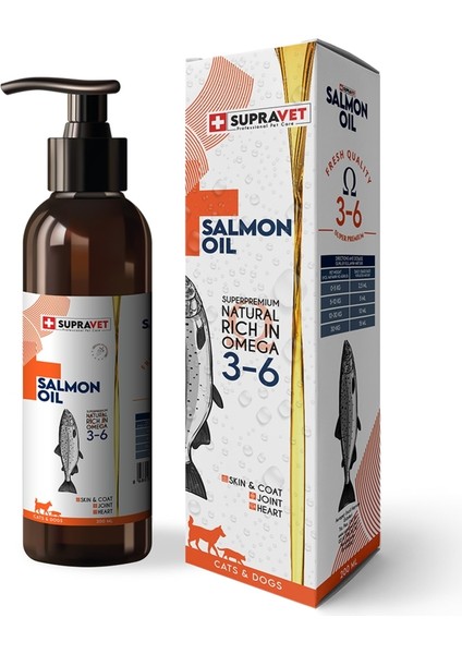 Salmon Oil Cats And Dogs 200 ml Doğal Kedi Köpek Norveç Somon Yağı