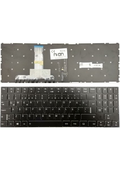 Lenovo 80WK01GGTX 80WK01BMTX Beyaz Aydınlatmalı Notebook Klavyesi Siyah Aydınlatmalı Tr