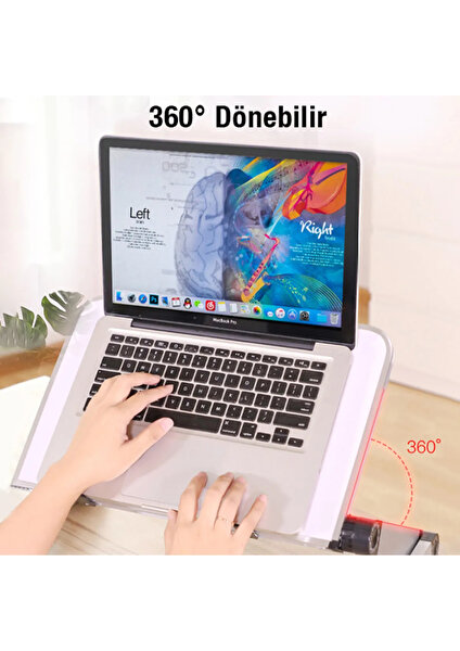 S2 Premium Soğutucu Fanlı Katlanabilir Masaüstü Notebook Masası Laptop Bilgisayar Sehpası