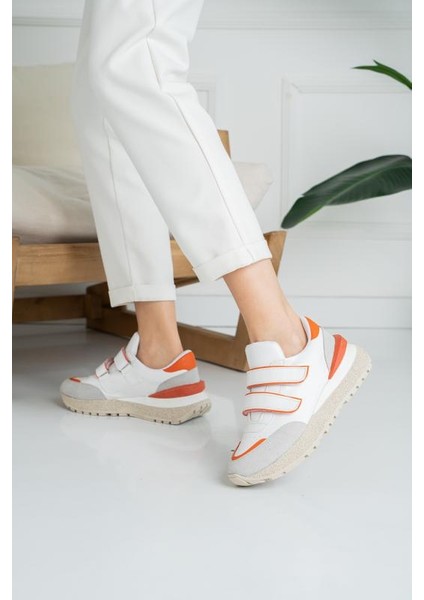 Turuncu Günlük Cırtlı Iç Taban Kadın Sneaker fırsatları