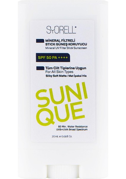 Sunıque Stick Güneş Koruyucu Mat-Ipeksi His 50 Spf