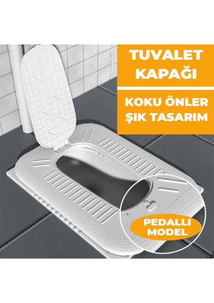 Alaturka Tuvalet Kapağı Koku Önleyici ve Basmalı Pedallı