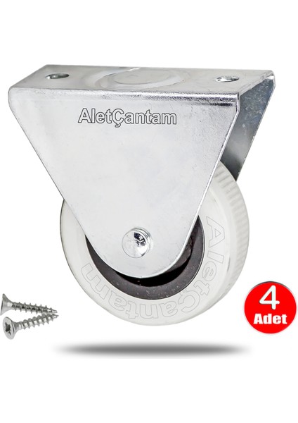 50mm Sabit Mobilya Tekeri Masa Sehpa Dolap Tekerlek -4 Adet