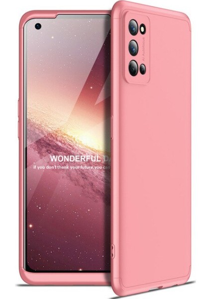 - Realme 7 Pro - Kılıf Parmak izi Yapmayan 3 Parça Ays Kapak - Rose Gold - T15431