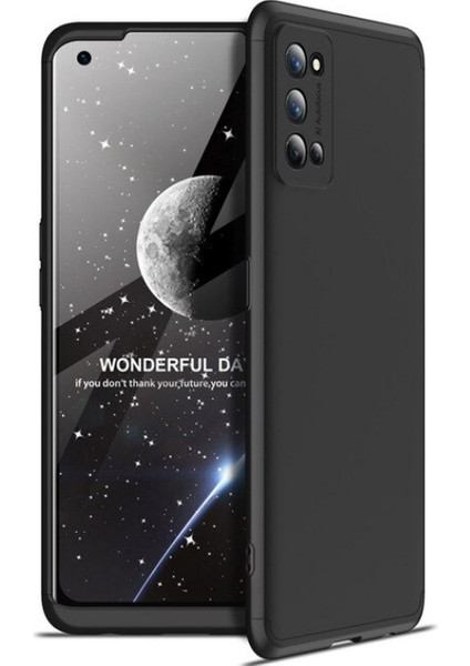 - Realme 7 Pro - Kılıf Parmak izi Yapmayan 3 Parça Ays Kapak - Siyah - T15431