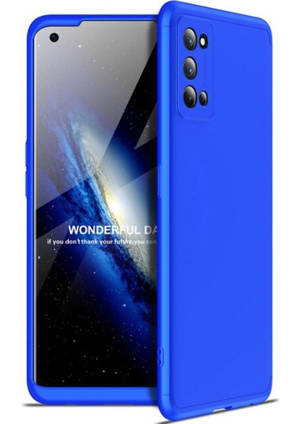 - Realme 7 Pro - Kılıf Parmak izi Yapmayan 3 Parça Ays Kapak - Mavi - T15431