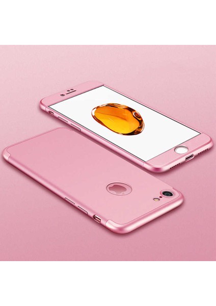 - Apple iPhone 5 - Kılıf Parmak izi Yapmayan 3 Parça Ays Kapak - Rose Gold