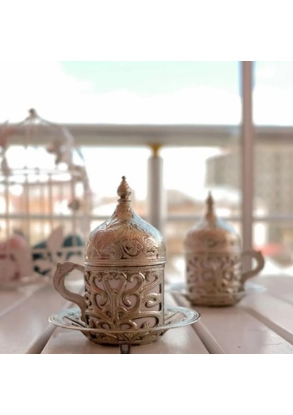 2 x Gümüs Renk Kahve Fincani Espresso Kahve Fincani