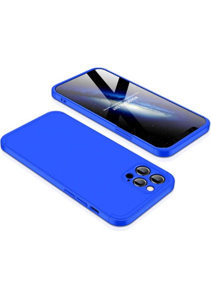 - iPhone 12 Pro Max - Kılıf 3 Parçalı Parmak Izi Yapmayan Sert Ays Kapak