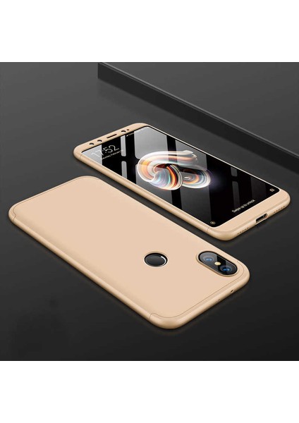 - Xiaomi Mi 8 - Kılıf Parmak izi Yapmayan 3 Parça Ays Kapak - Gold - T5486