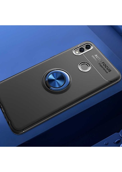 Huawei Honor 8c Uyumlu Kılıf Yüzüklü Karbon Ravel Silikon Kapak