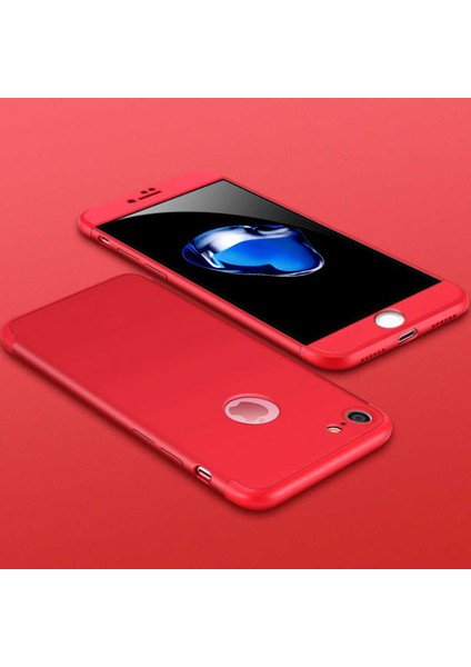 - Apple iPhone 6 Plus - Kılıf Parmak izi Yapmayan 3 Parça Ays Kapak - Kırmızı