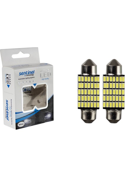 Sentinel CANBUS SOFİT 36mm BEYAZ 35 SMD 12-24V LED Güçlü Işık - 2 Adet