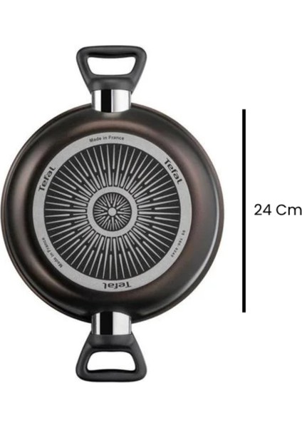 Titanyum 2x Xl Difüzyon Tabanlı Kapaklı Sahan - Siyah - 24 cm fırsatları