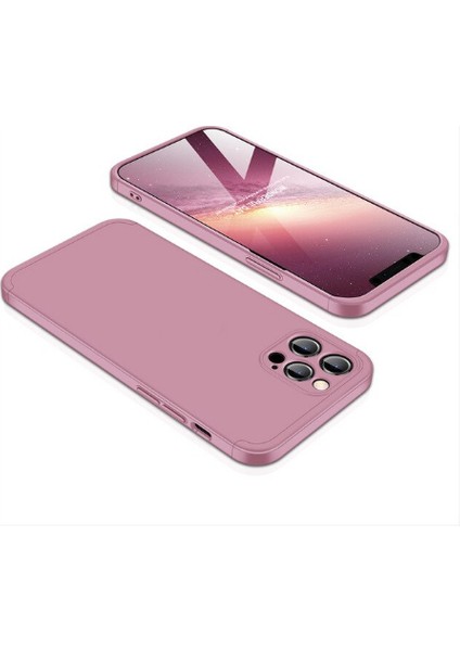 - iPhone 12 Pro Max - Kılıf 3 Parçalı Parmak Izi Yapmayan Sert Ays Kapak