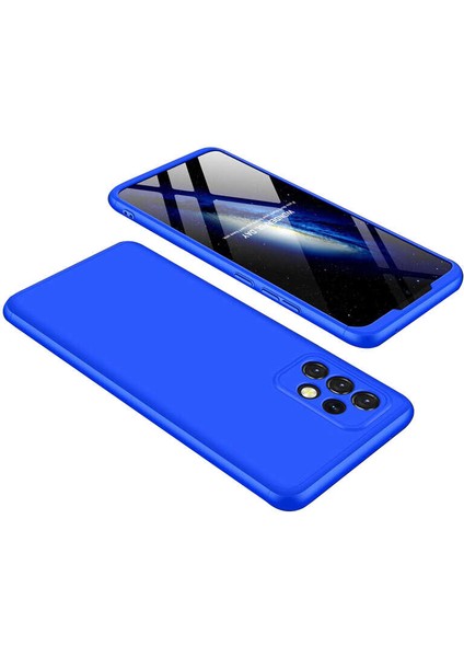 - Samsung Galaxy A32 4G - Kılıf Parmak izi Yapmayan 3 Parça Ays Kapak - Mavi - T16723