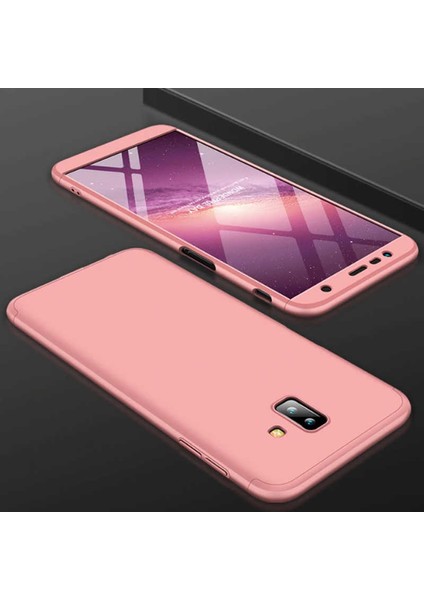 - Samsung Galaxy J6 Plus - Kılıf Parmak izi Yapmayan 3 Parça Ays Kapak - Rose Gold - T6728