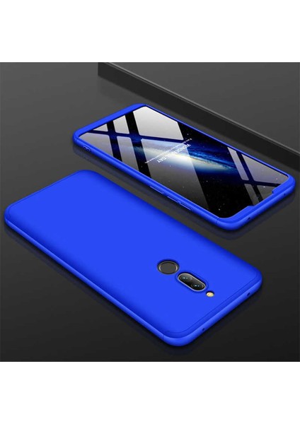- Xiaomi Redmi 8 - Kılıf Parmak izi Yapmayan 3 Parça Ays Kapak - Mavi - T11029
