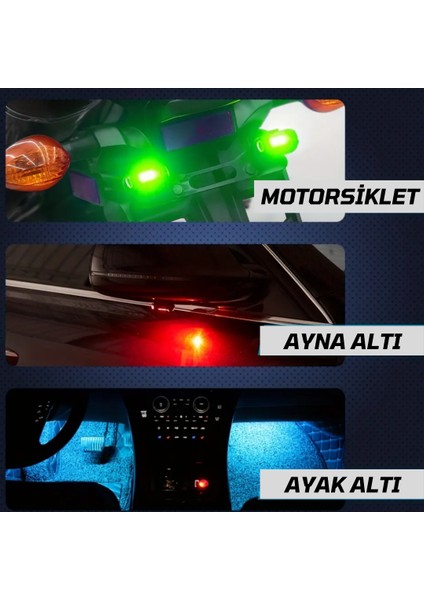 Kumandalı Çakarlı Şarjlı 7 Renk ve 20 Modlu 2 Adet Mini LED Işık Drone Motorsiklet Araba Bisiklet Işığı