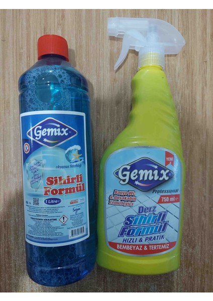 Gemix Derz Temizleyici Sihirli Formül Mavi Su 750 ml + 1000 ml