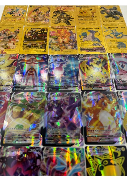Pokemon Mega Set Gold, Silver, Black, Enerji, Vstar, Vmax, Gx, Ex ve 2 Adet Pokemon Albüm Bir Arada Toplam 240 Adet Pokemon Kart indirimleri