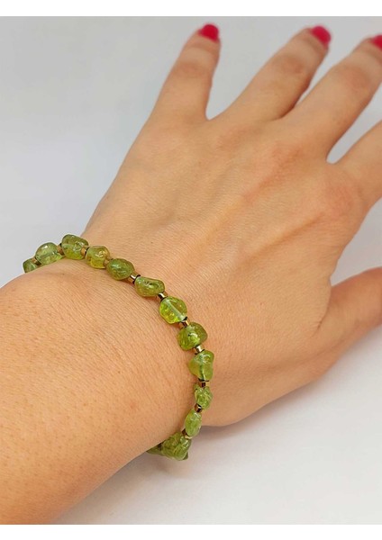 Peridot (Zebercet) Taşı Tasarım Bileklik (47122)