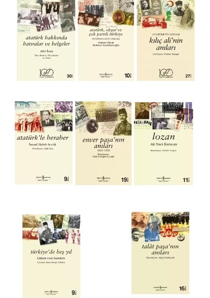 Enver Paşa’nın Anıları - Kılıç Ali’nin Anıları - Talat Paşa’nın Anıları - Atatürk’le Beraber - Lozan - 8 Kitap Set