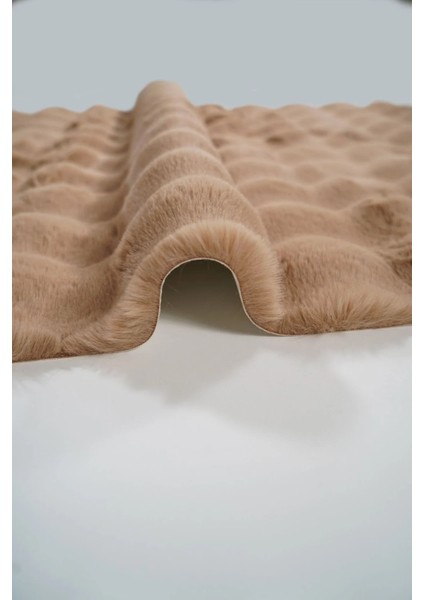 Bubble Peluş Halı Kahve Düz Kesim