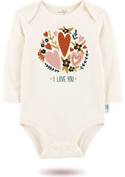 3'lü Organik"ı Love You" Baskılı Uzun Kollu Bebek Body Zıbın UZUN-EKRU-KALP-BEJ-768-769 fiyatları