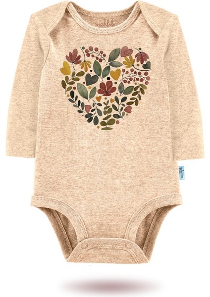 3'lü Organik"ı Love You" Baskılı Uzun Kollu Bebek Body Zıbın UZUN-EKRU-KALP-BEJ-768-769 modelleri