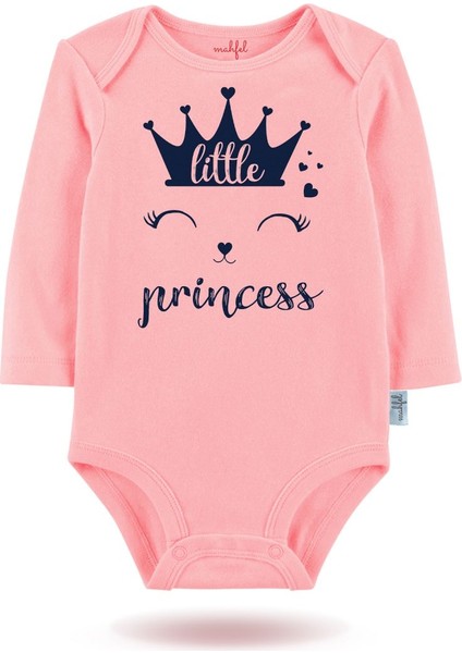 3'lü Organik"prenses-More Love" Baskılı Desenli Uzun Kollu Bebek Body Zıbın UZUNPEMBE-EKRU-KALP-607-604 modelleri