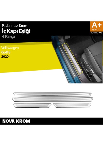 Vw Golf 8 Hb Krom Iç Kapı Eşiği 4 Prç. 2020-2024