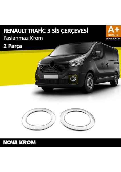 Renault Trafic Krom Sis Farı Çerçevesi 2 Prç. 2014 Üzeri