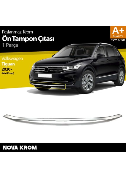 Vw Tiguan Krom Ön Tampon Çıtası 2020-2024 (Mat Krom)
