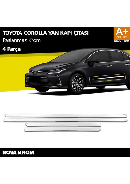 Toyota Corolla Krom Yan Kapı Çıtası 4 Prç 2019 Üzeri