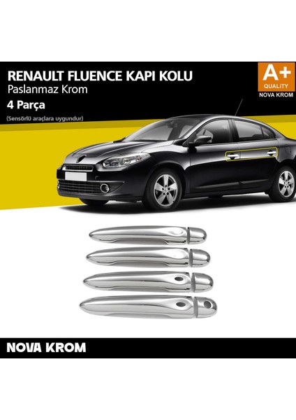 Renault Fluence Krom Kapı Kolu 4 Kapı Sensörlü 2010-2016