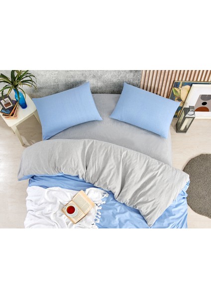 Çift Kişilik Polycotton Nevresim Takımı Mvi-Gri