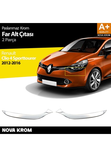 Renault Clio 4 Sporttourer Krom Far Alt Çıtası 2 Prç. 2012-2016