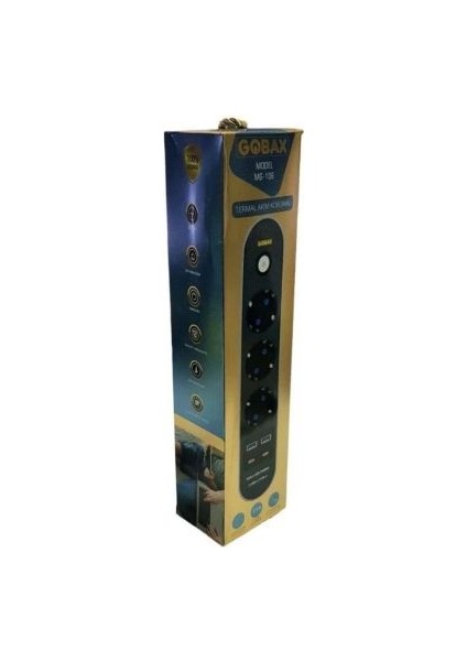 Gobax MG-106 2x USB 2x Type-C Çıkışlı 3lü 2 M Metre Çocuk Akım Korumalı Priz