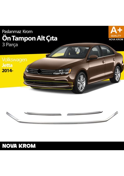 Vw Jetta Krom Ön Tampon Çıta 3 Prç. 2014-2019