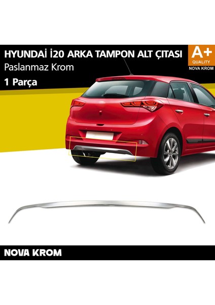Hyundai I20 Krom Arka Tampon Alt Çıtası 1 Prç. 2014-2018